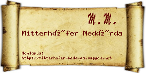 Mitterhöfer Medárda névjegykártya